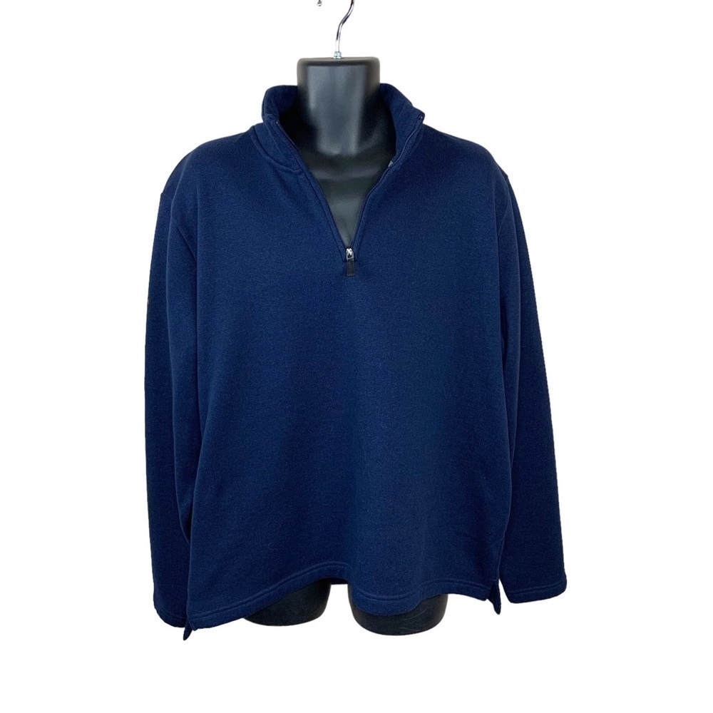 XL Wrangler Authentic Dark Blue Fleece Jacket Long Sleeve Mens Zip Closure